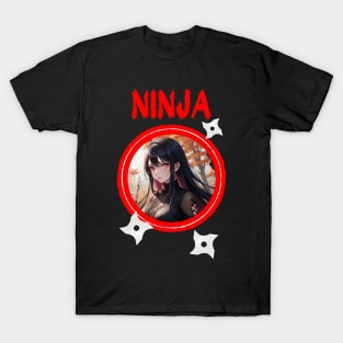 Ninja Target Love Cute Anime Girl T-Shirt